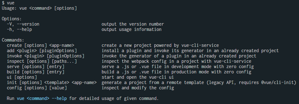 vue-cli 安装完成验证