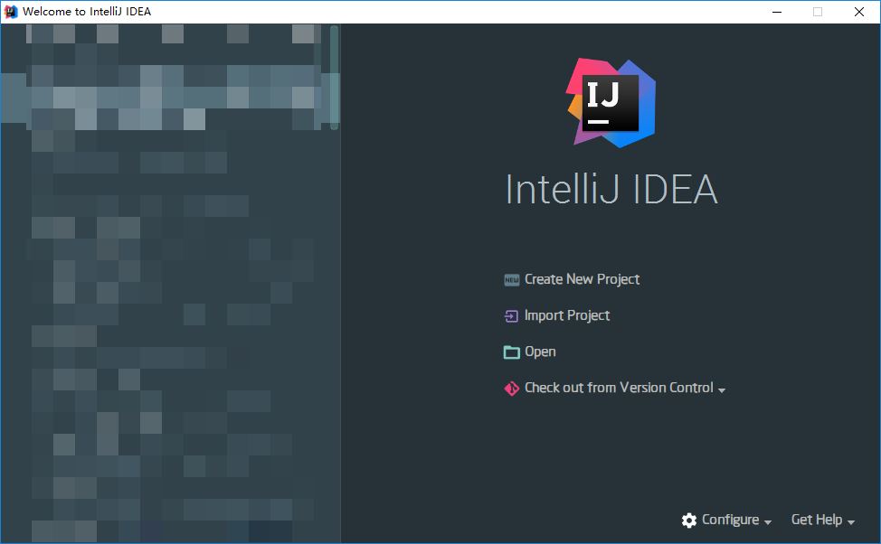 IDEA 欢迎页