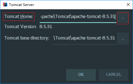 选择本地 Tomcat 的目录