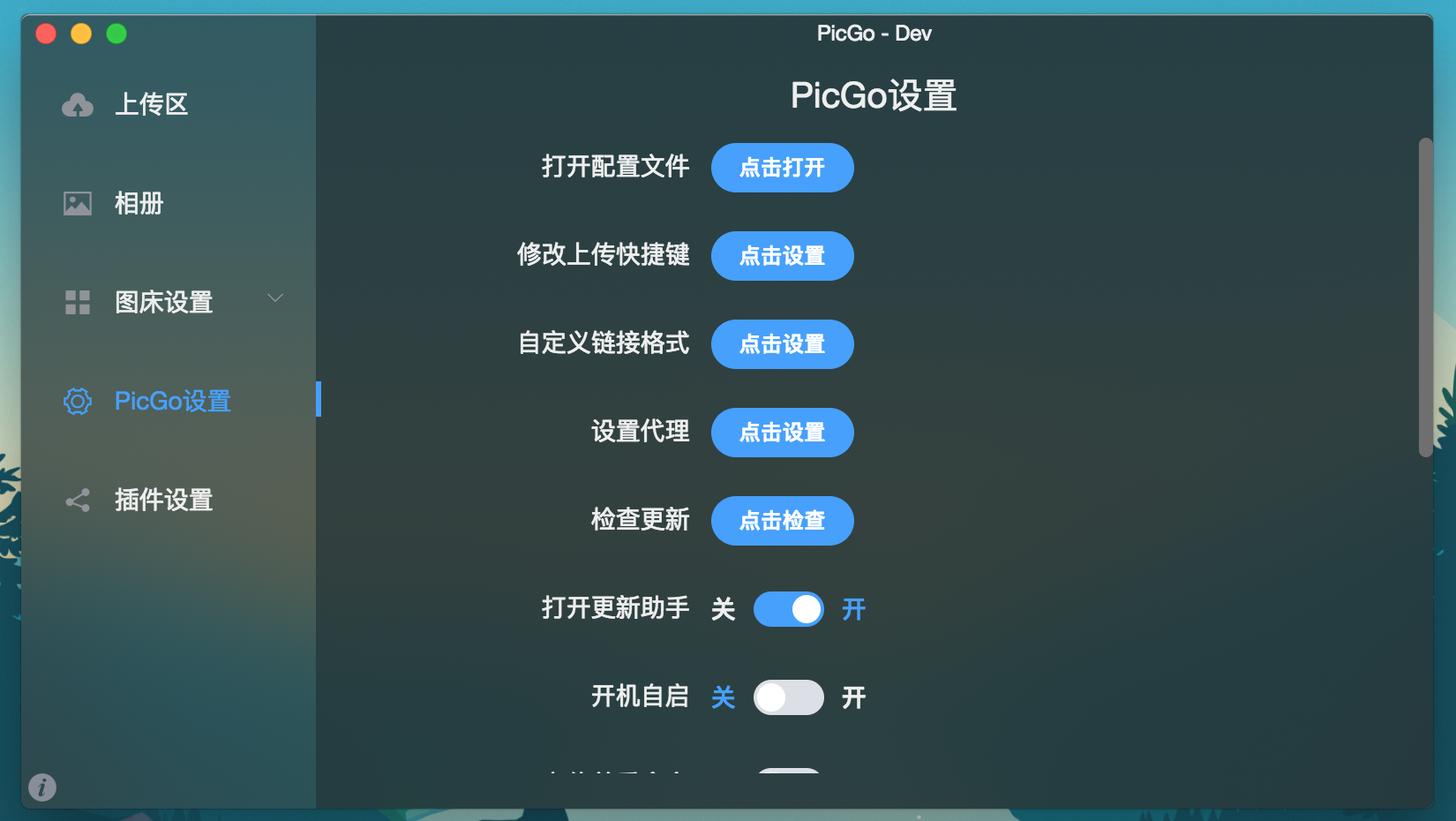 更多配置项