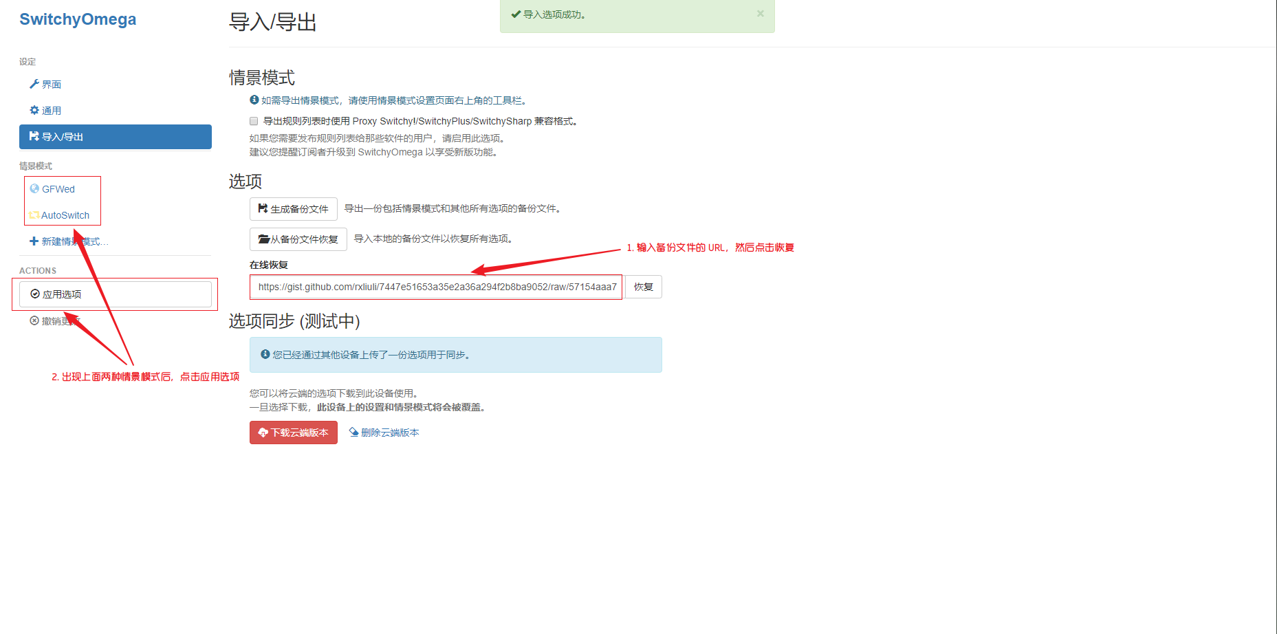 设置 Proxy SwitchyOmega